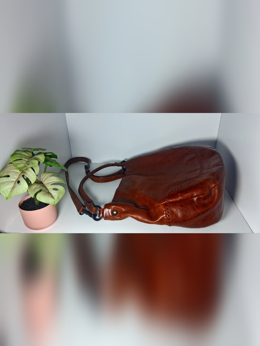 Frye Melissa Genuine Leather Slouchy Hobo Shoulder Bag - Picture 14 of 15